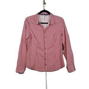 Aishty Woman Red Flannel Tailored Women Small Farmer Cowgirl Gingham Plaid
